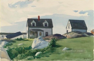 Edward Hopper Painting - Houses of Squam Light Gloucester 1923 Edward Hopper
